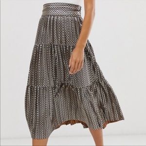 Metallic Midi Skirt